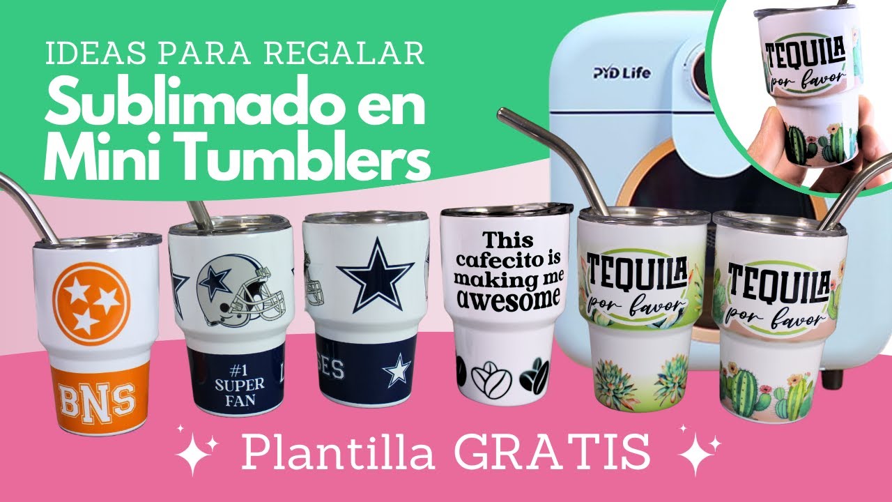 Como Sublimar Mini Tumblers {Plantilla GRATIS} Ideas para Regalos o Party Favors