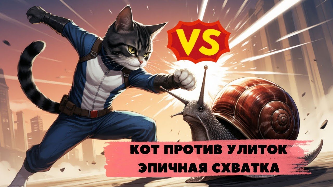 Кот хотел съесть улитку. Встреча кота и улиток 