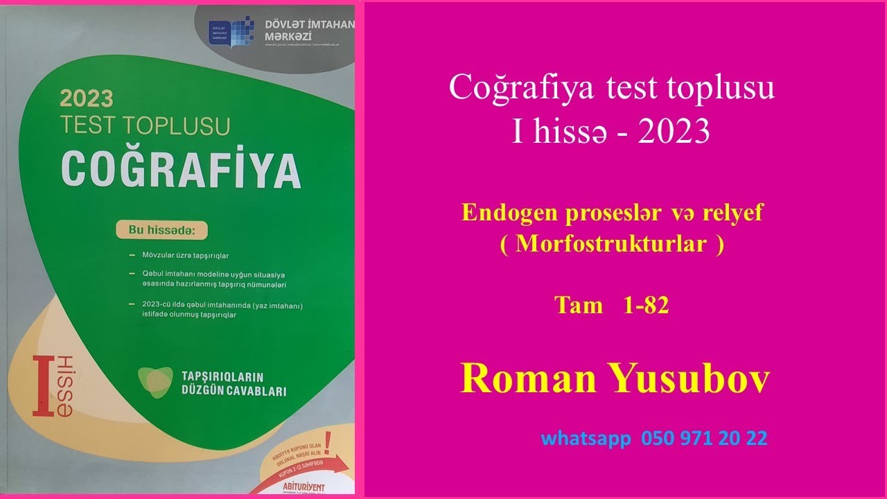 Coğrafiya test toplusu I hissə - Endogen proseslər və relyef ( morfostrukturlar ).