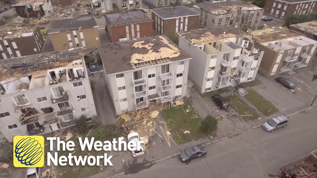 Stunning drone footage shows EF-3 tornado path through Gatineau