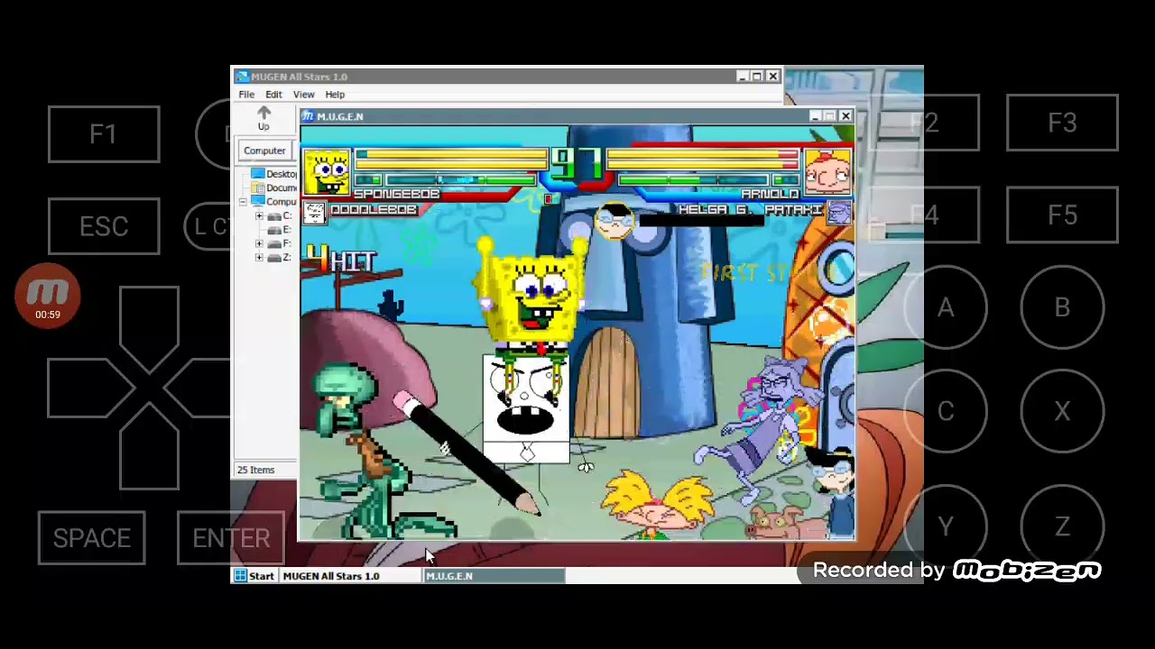 Mugen Battle #3157: Spongebob & Doodlebob vs Arnold & Helga Pataki