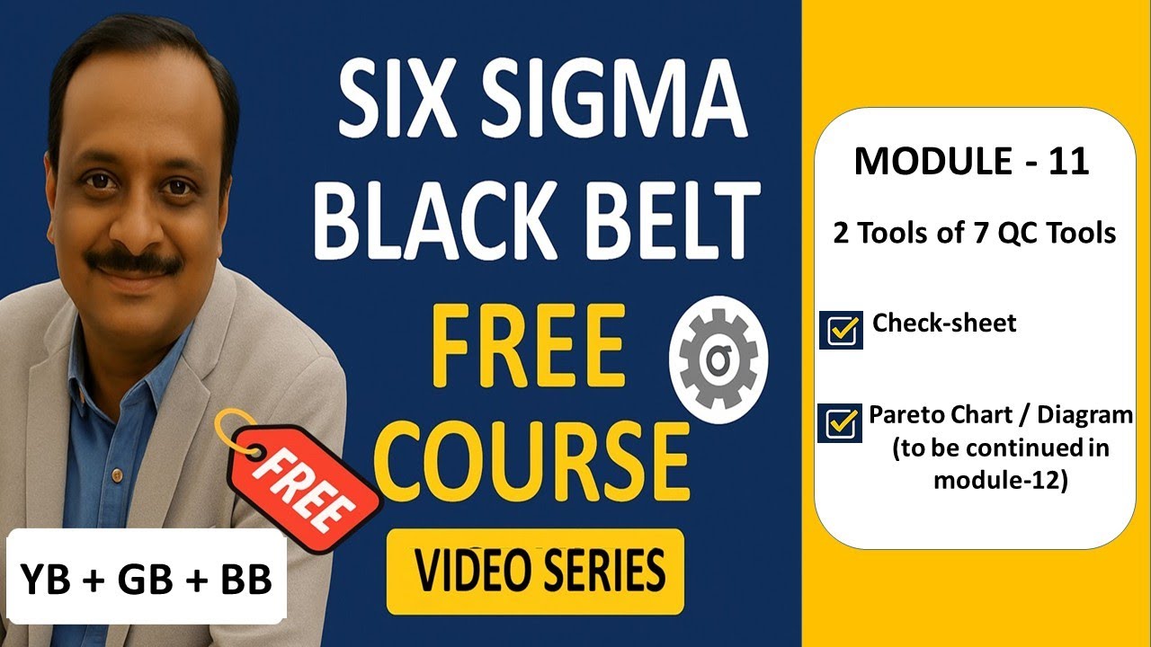 Module11: Check Sheet &  Pareto Chart (7 QC Tools) | Free Six Sigma Black Belt, Green Belt Course