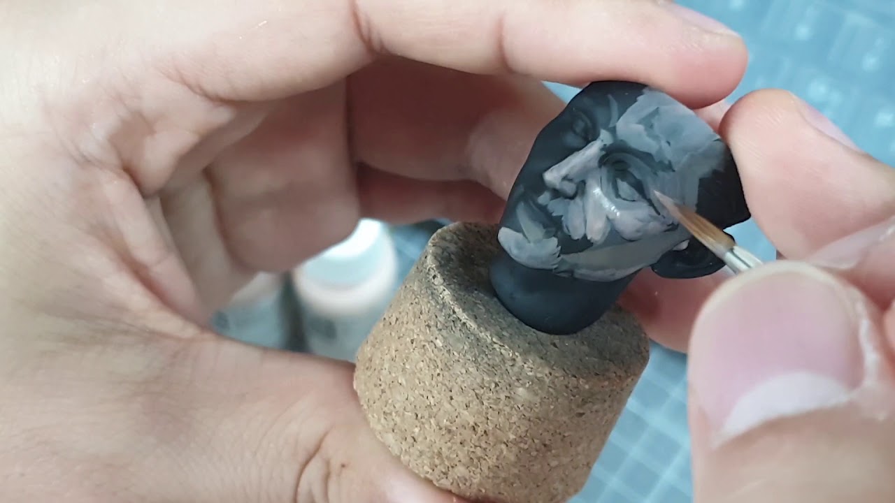 레진 피규어 흉상 페인팅 - 얼굴 기본 스케치 하기