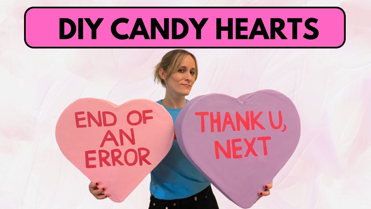 Giant DIY Candy Hearts with Poster Board! Easy Valentine's Day Decor