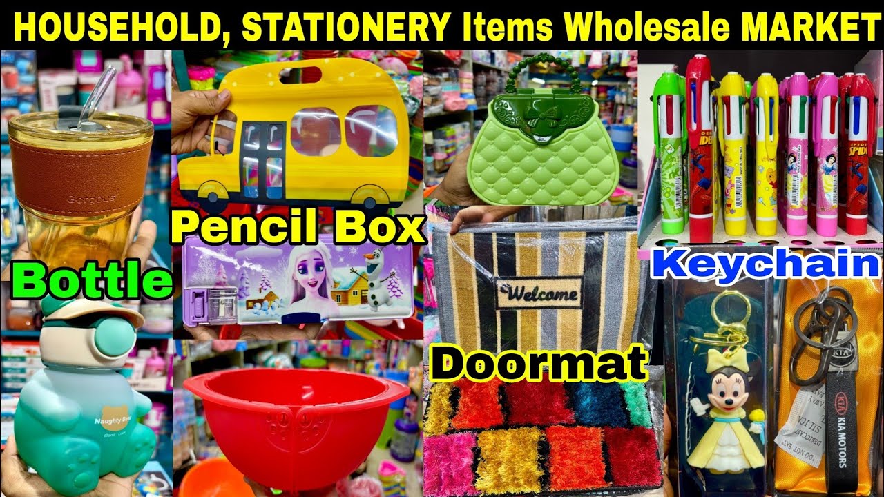 Stationery items Wholesale Market | Plastic Household items Wholesale Market Kolkata | Households