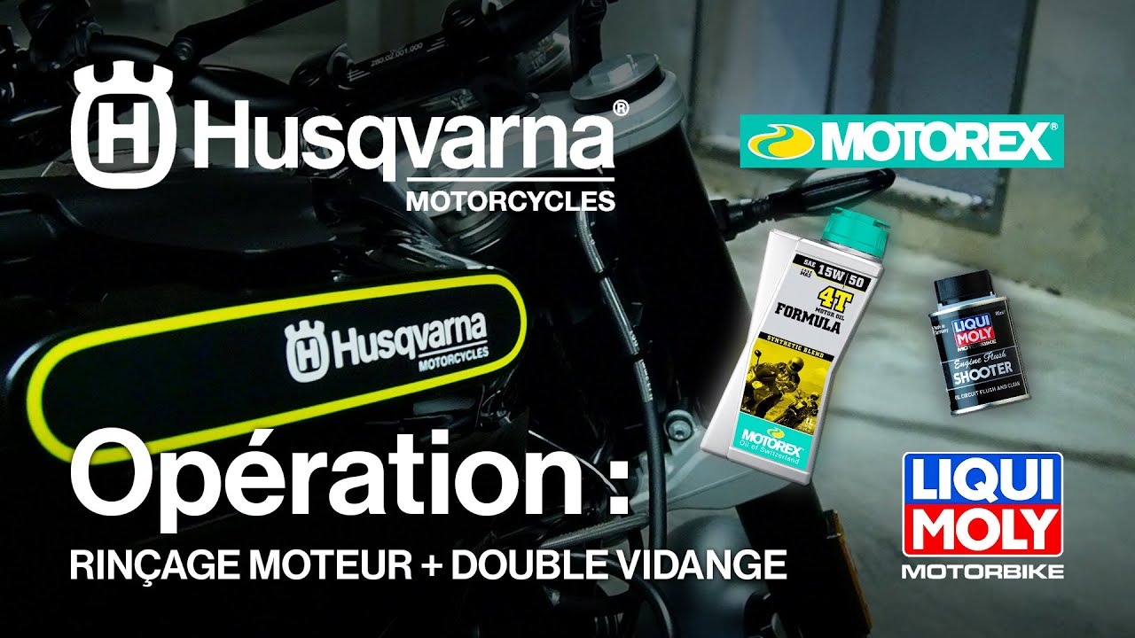 Husqvarna Svartpilen 401: Rinçage pré-vidange + Double vidange moteur