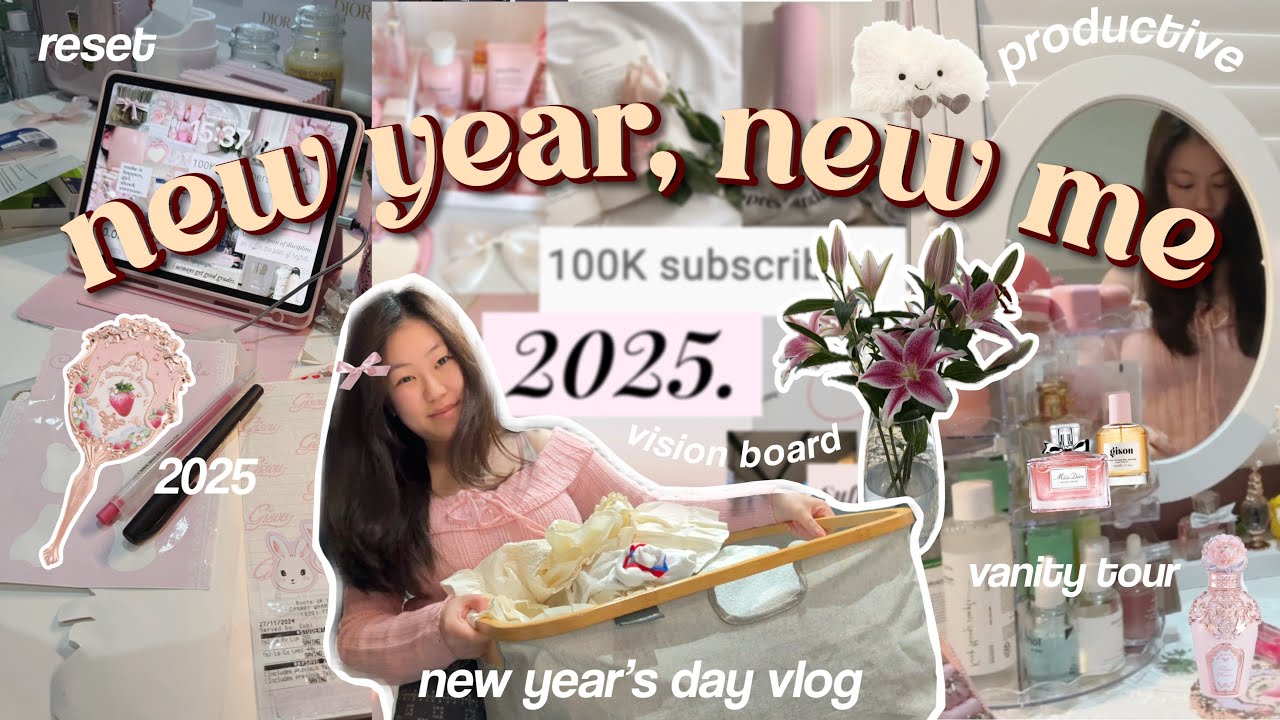 ultimate new year reset ౨ৎ🍥 vision board + goals (day in my life vlog)