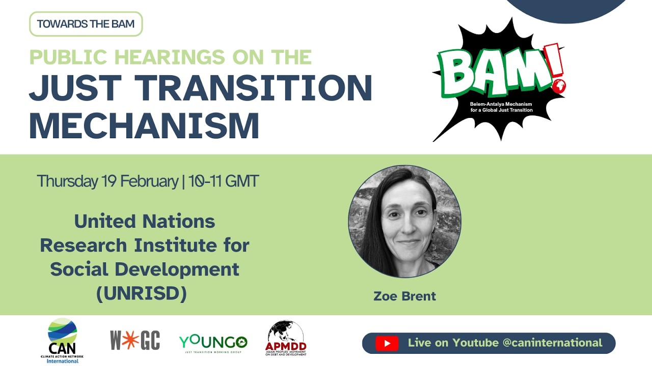 UNRISD | TOWARDS THE BAM: Public Hearings on Just Transition Mechanism