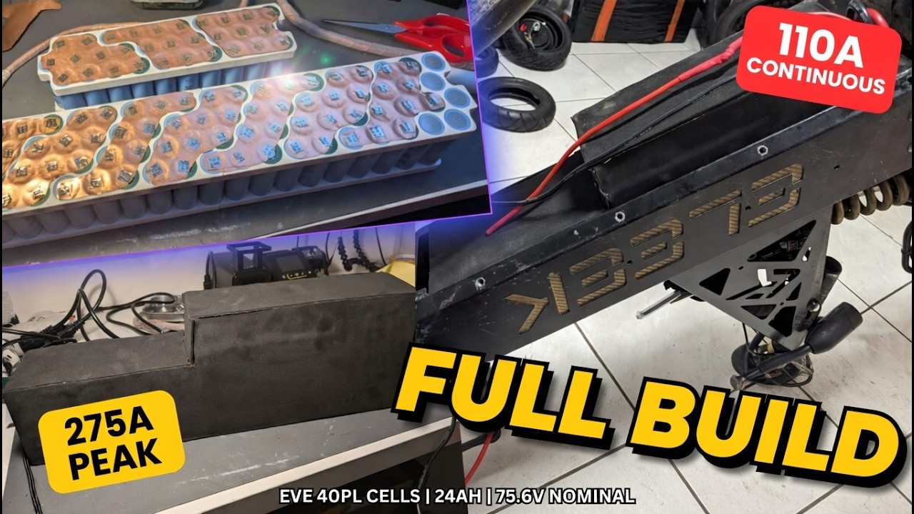 75.6V Beast Ebike Battery Build Custom Fit for Eleek Frame & 275A Peak!
