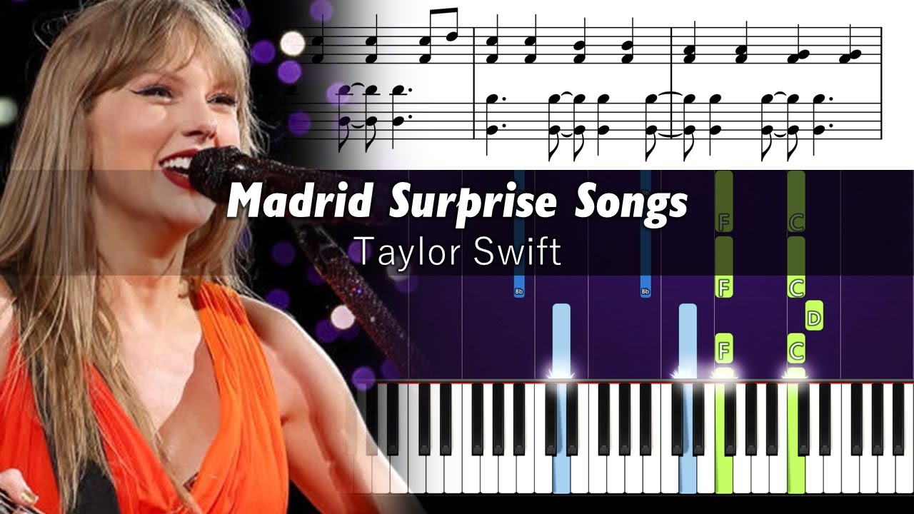 Taylor Swift - Madrid Surprise Songs - Accurate Piano Tutorial with Sheet Music