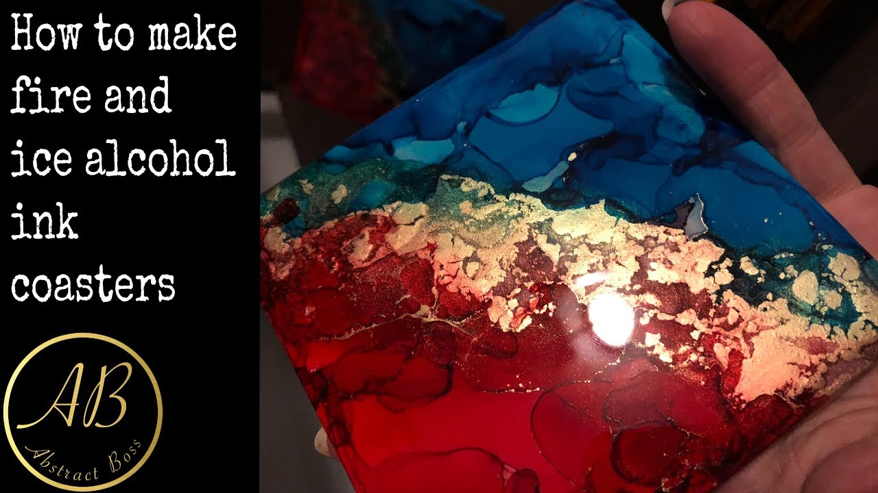 How to make fire and ice alcohol ink coasters