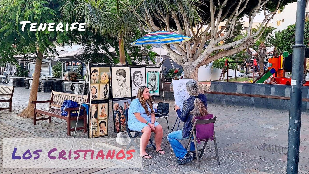 🌍 Tenerife. Los Cristianos. An evening walk. Arona. Spain. 4K