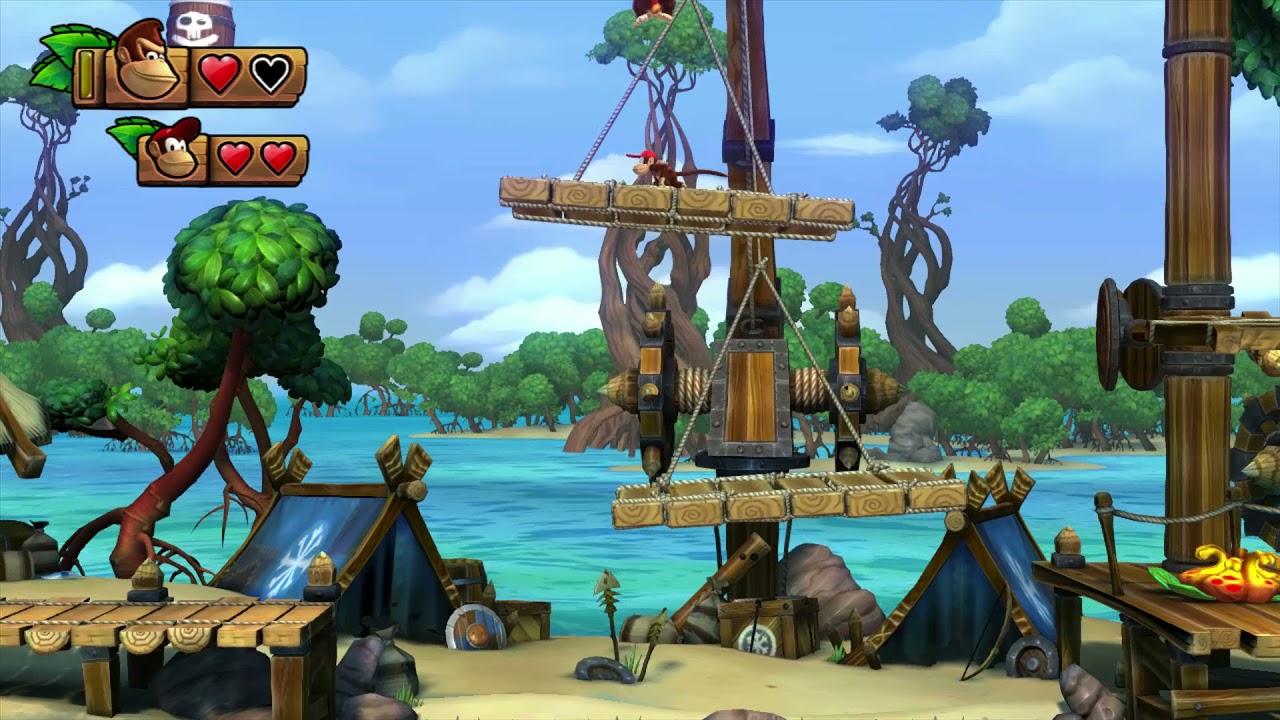 Donkey Kong Country Tropical Freeze Two-Player Playthrough - World 1