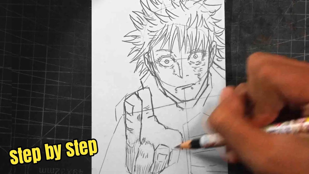 Как впервые нарисовать Годзё, используя цвет «Полый фиолетовый» — Jujutsu Kaisen