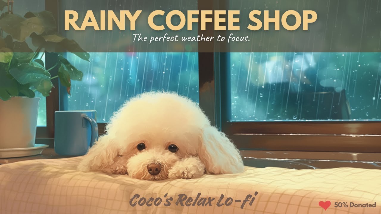 Rainy Coffee Shop 🌧️ Jazz & Rain Sounds for Focus
