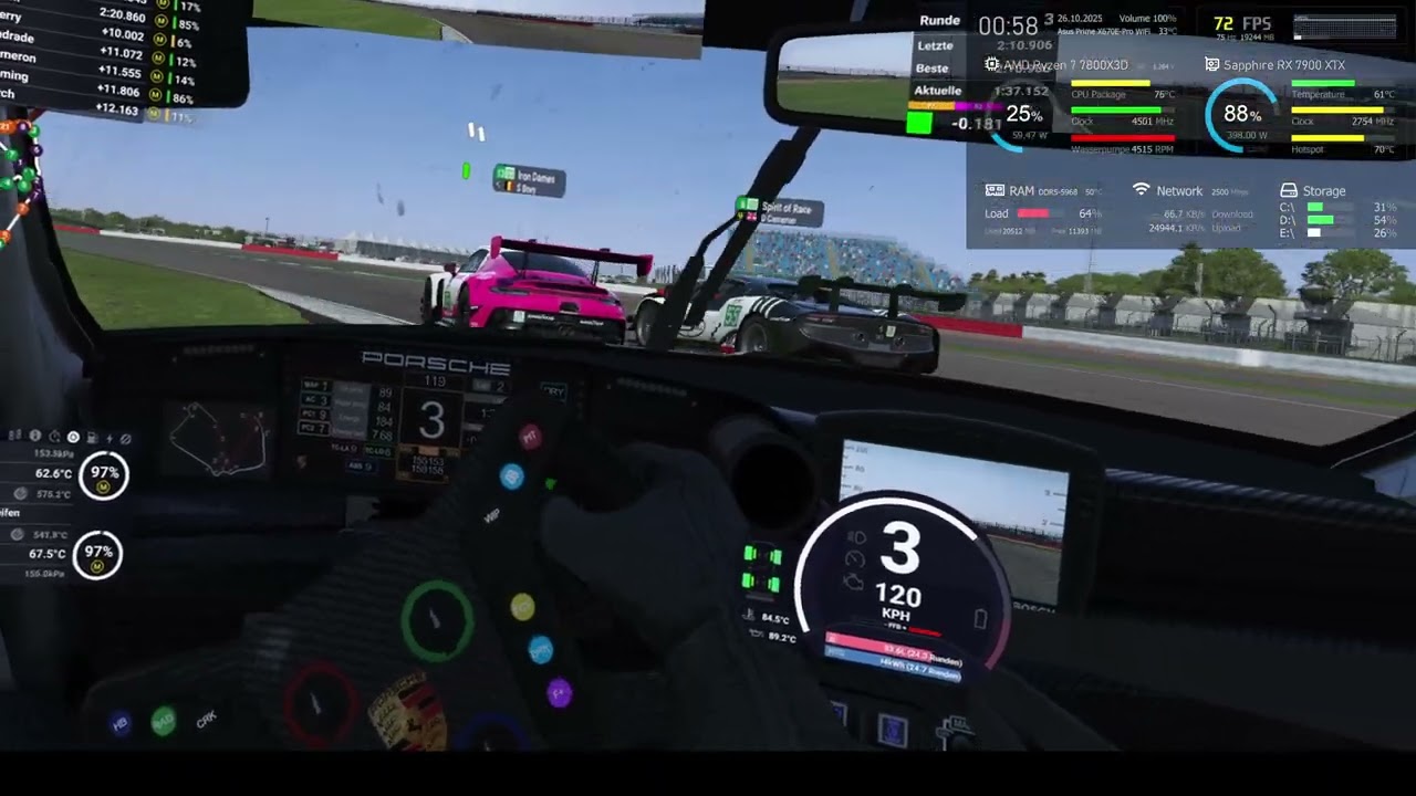 Le Mans Ultimate PCVR Virtual Desktop direkt in OBS aufgenommen. Test