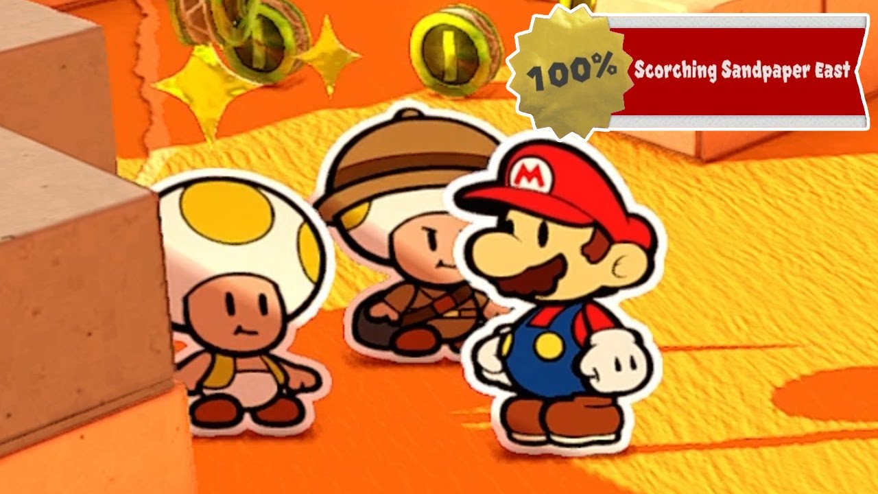 Paper Mario The Origami King - 100% Walkthrough - Scorching Sandpaper East