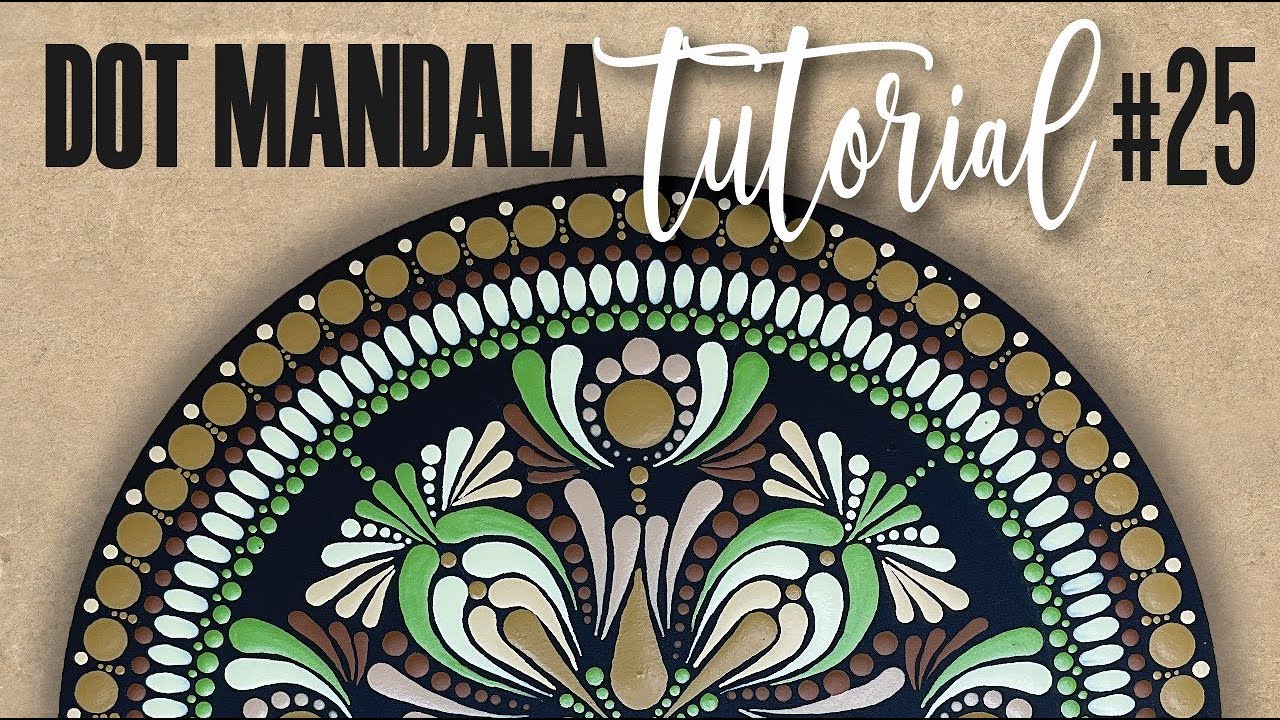 Green Mustard and Browns Dot Mandala - Tutorial - Step by Step