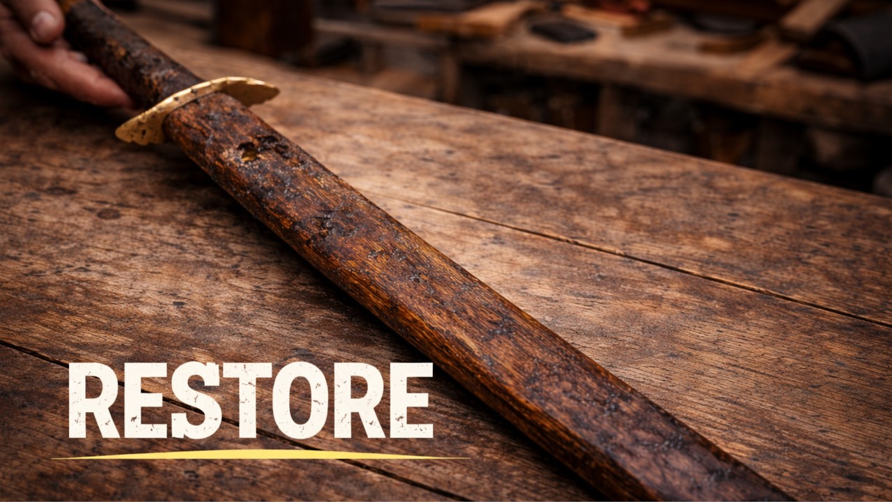 Knife Leather Sword Sheath | Leather Scabbard  (Before & After )