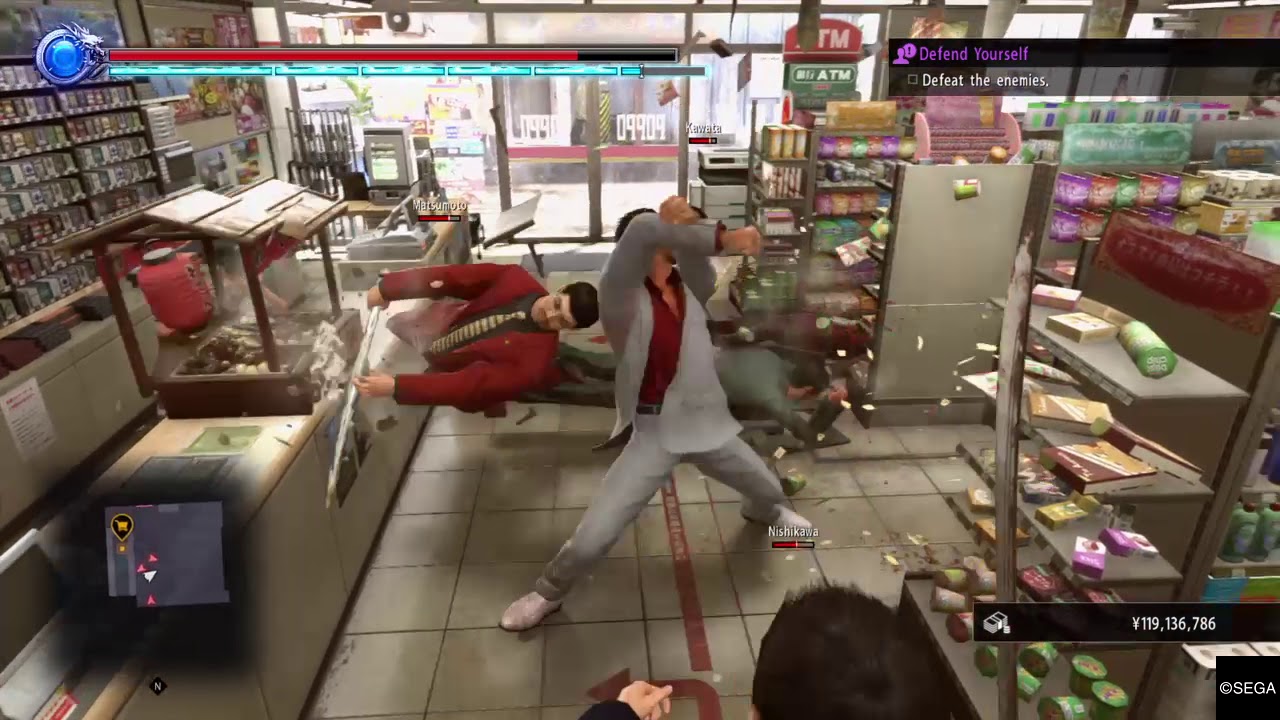 'Yakuza Kiwami 2' (PS4) - Convenience store brawl