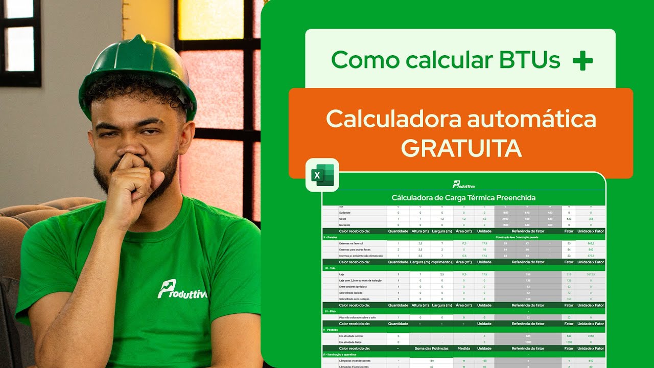 Cálculo de BTU AR CONDICIONADO: Planilha GRÁTIS e Passo a Passo Profissional