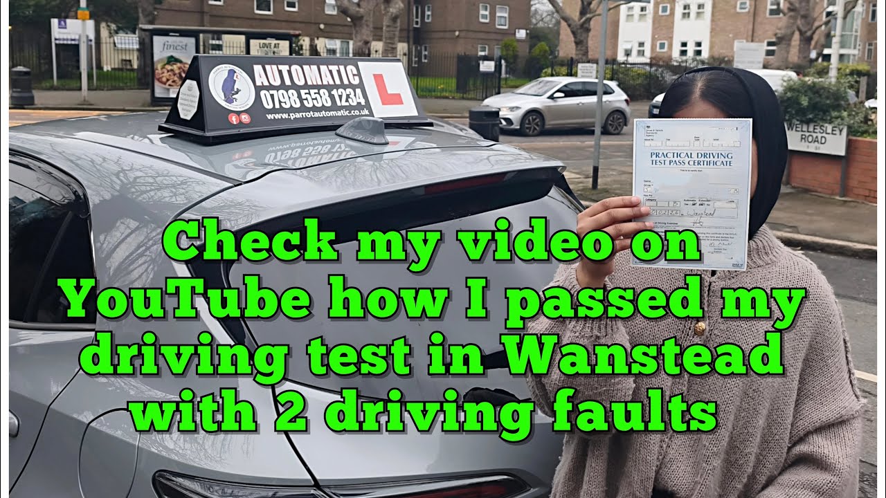 Real driving test in Wanstead test time was 2:32pm,learner passed her test with 2 driving faults🏎️🏎️