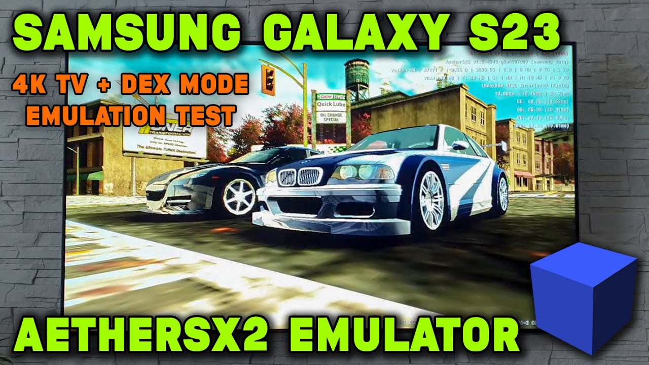 Galaxy S23 + 4K TV + DeX Mode - AetherSX2 Emulator - Gran Turismo 4 / NFS MostWanted / GTA LCS / VCS