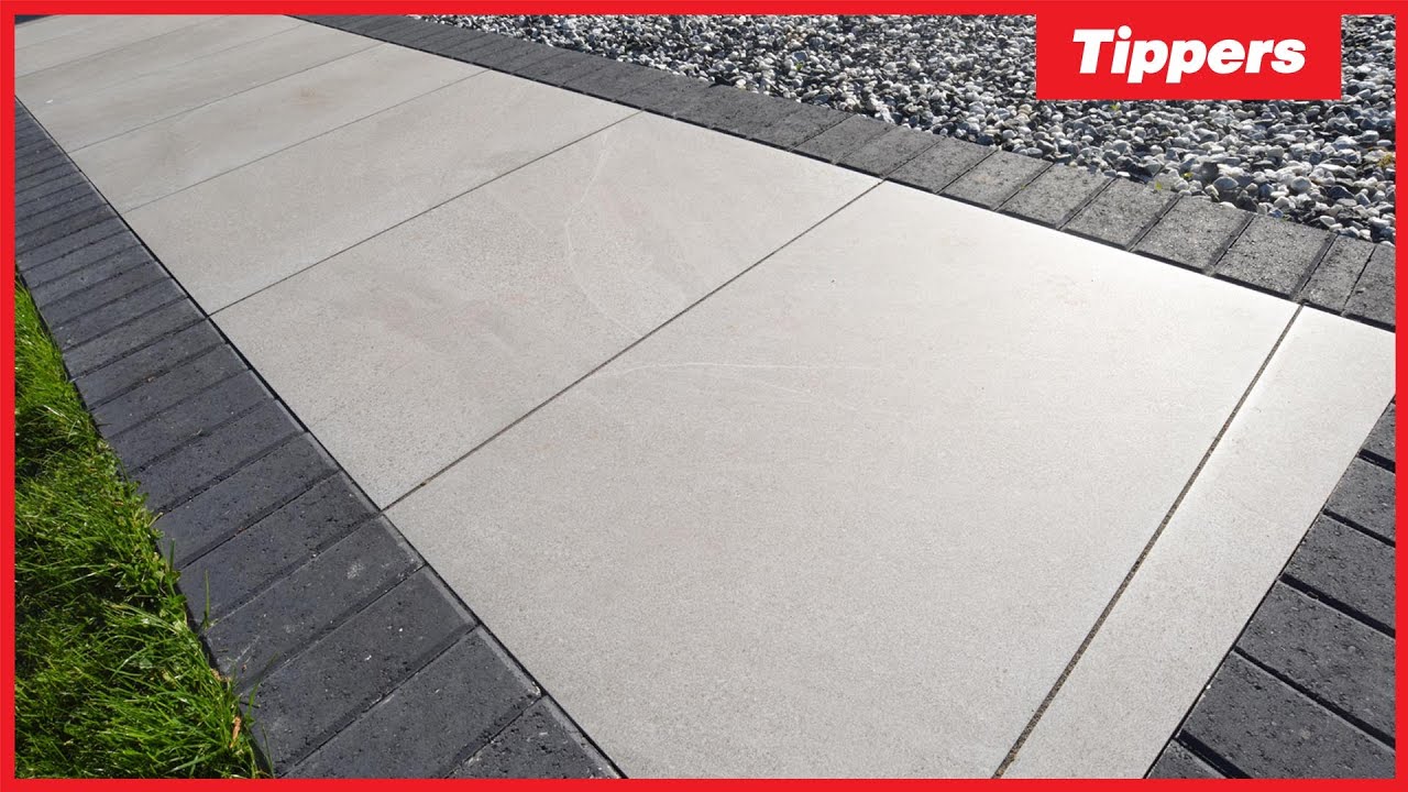 Burlingstone Perla 900x600 Porcelain Paving with Black Ice Decorative Aggregate - Tippers