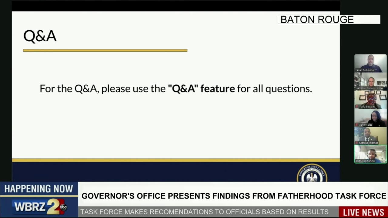 WATCH: Governor's office presents findings from Louisiana Task Force on Fatherhood Engagement