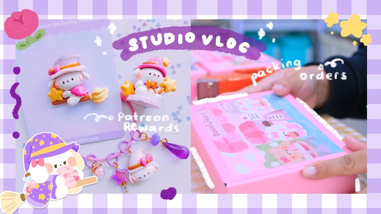 Studio Vlog ✿ Clay Patreon Rewards and Packing Orders
