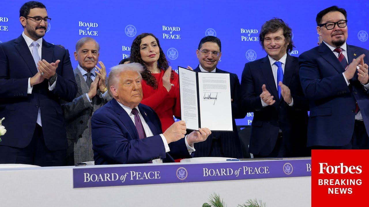 BREAKING: President Trump Holds Board Of Peace Charter Signing Ceremony With World Leaders In Davos