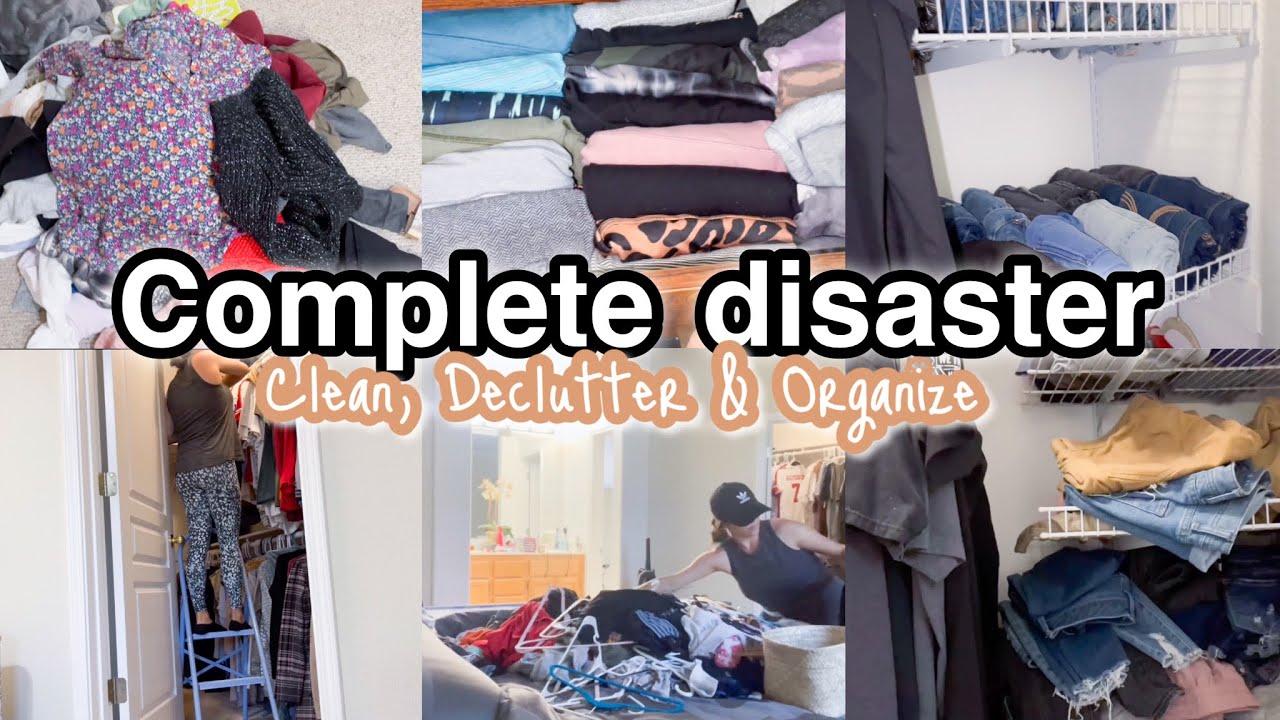 NEW COMPLETE DISASTER | EXTREME CLOSET DECLUTTER | SMALL CLOSET DECLUTTER AND ORGANIZATION