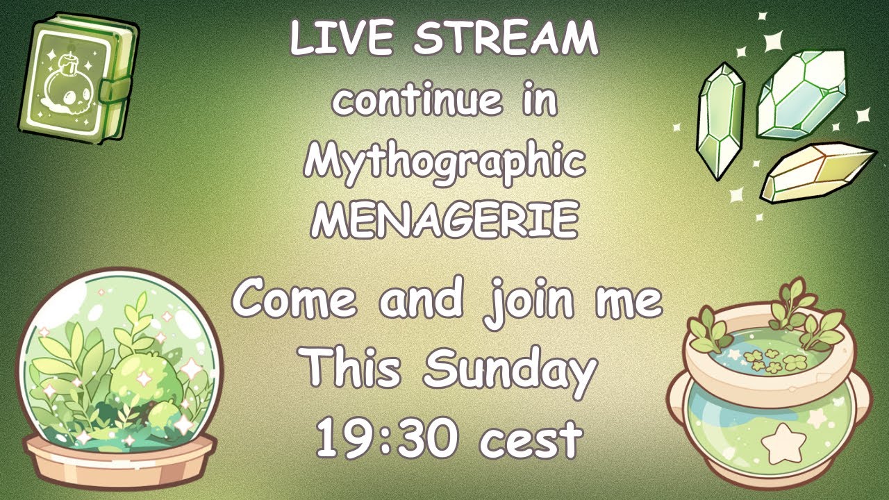 This next Sunday May 18th come and join me in finishing the page in Mythographic MENAGERIE.