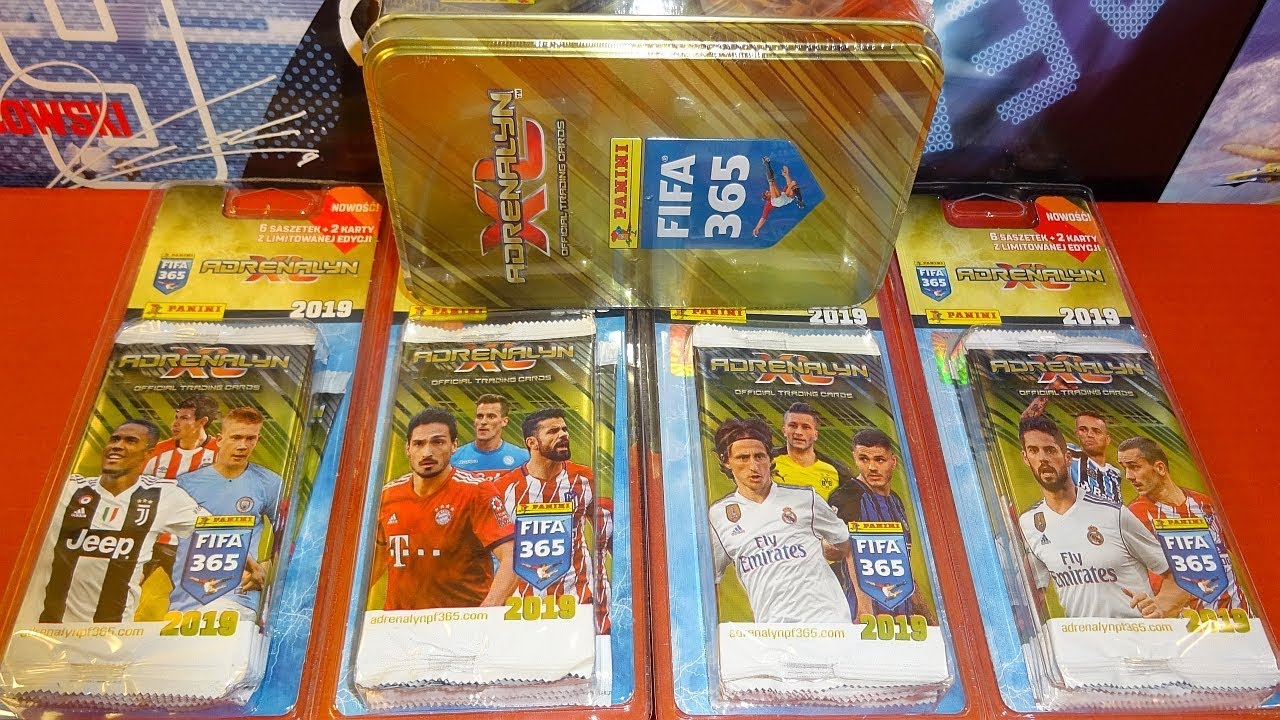 FIFA 365 2019 4x Blister-Pack & Tin Box 35 Boosters Top Masters & Limited Panini Cards
