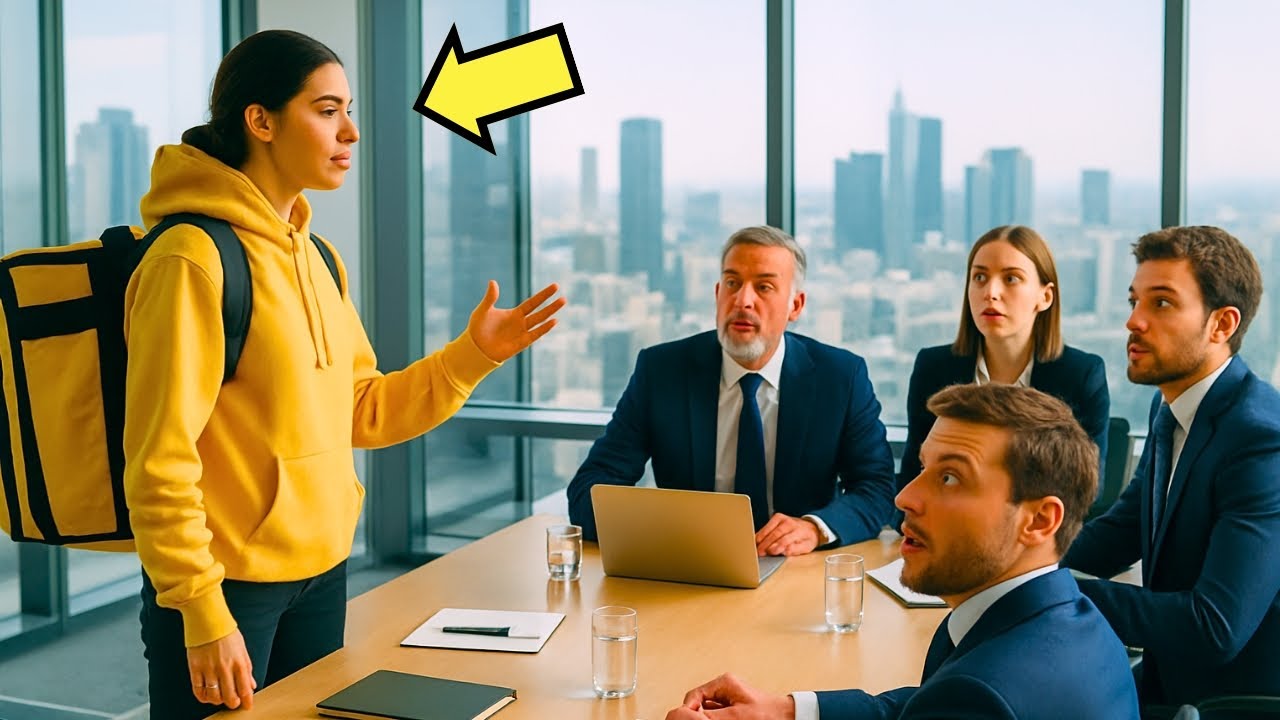 CEO EN PÁNICO SIN TRADUCTOR… HASTA QUE LA REPARTIDORA HABLÓ 9 IDIOMAS Y CALLÓ LA REUNIÓN