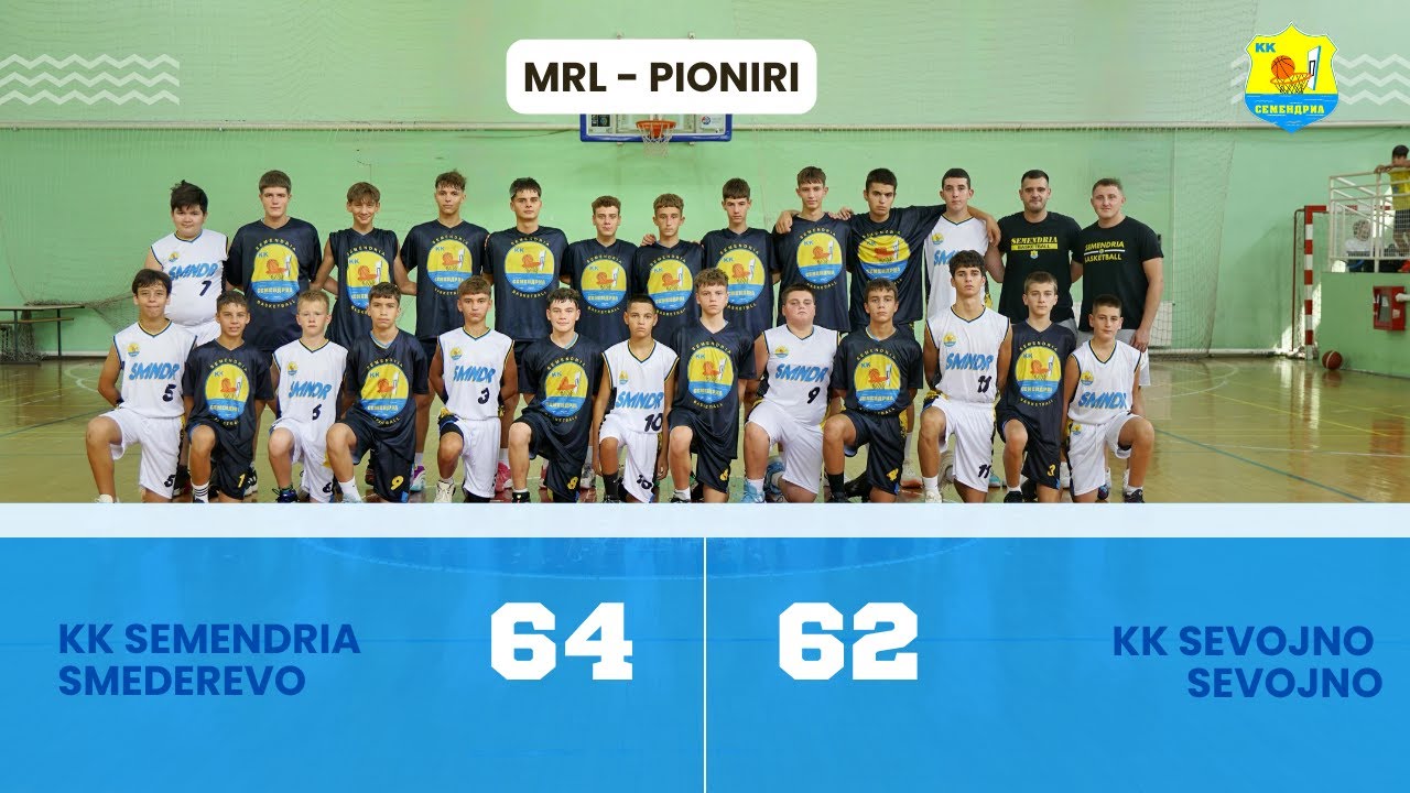 KK Semendria Smederevo - KK Sevojno Sevojno (MRL pioniri)