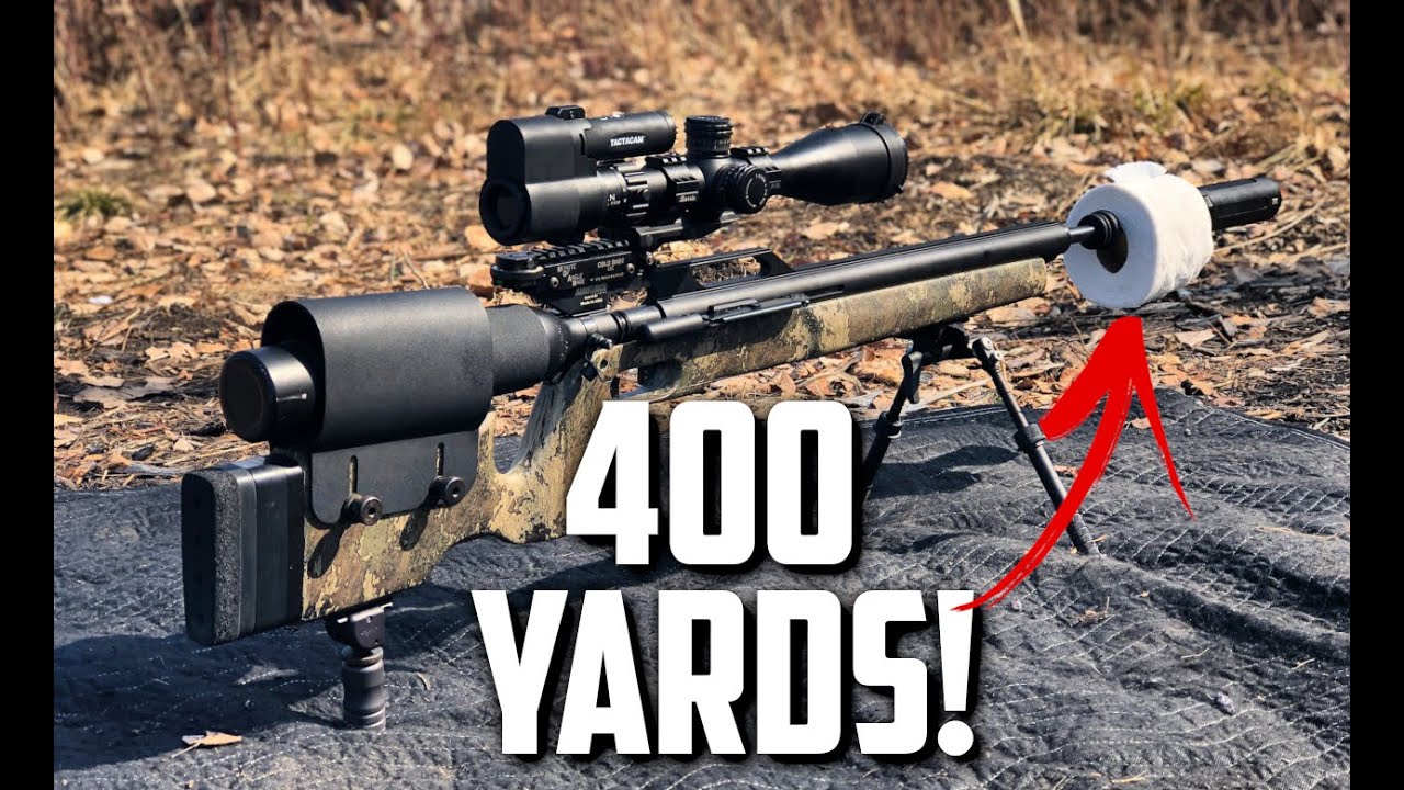 Airforce Airguns Texan and Element Optics Titan Scope: 400 Yard Toilet Paper Roll Shot!