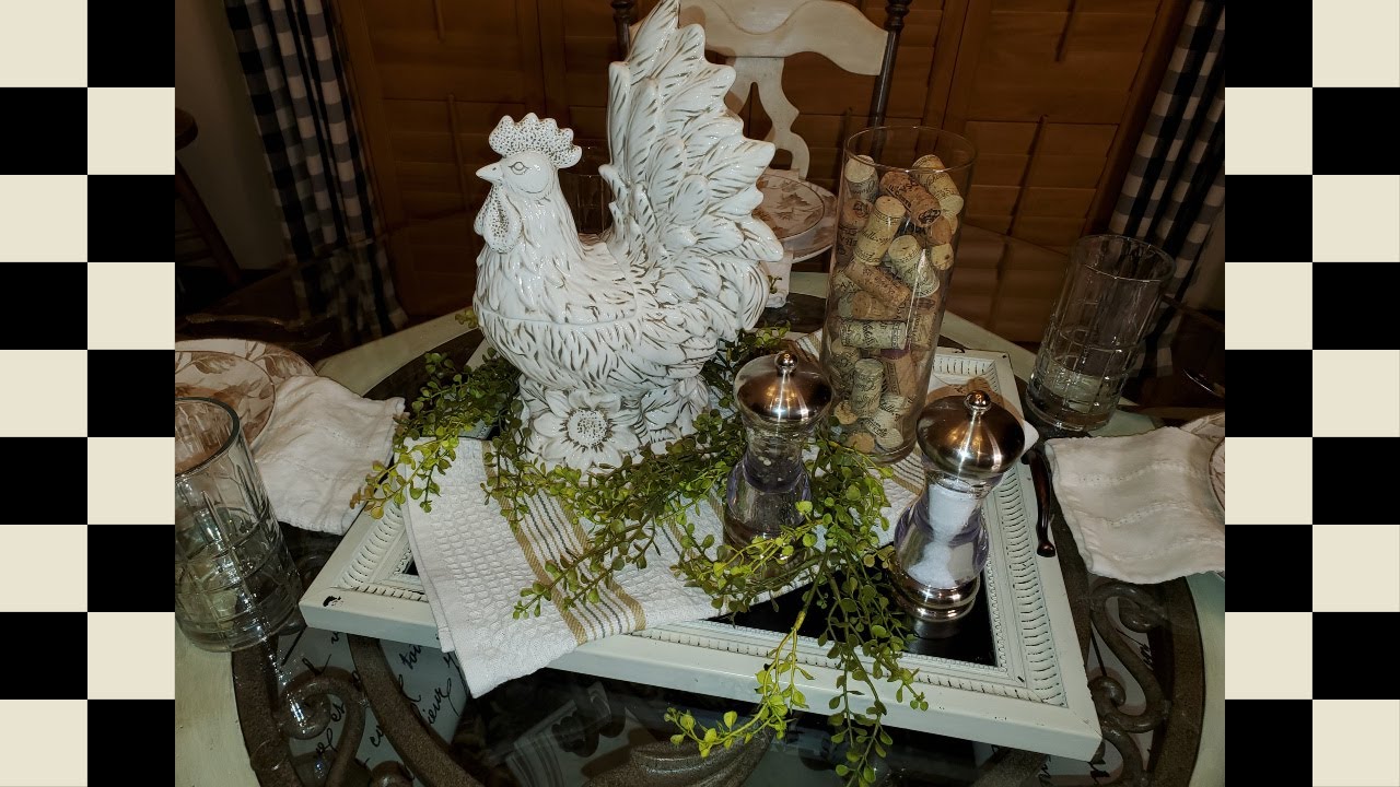 FRENCH COUNTRY FARMHOUSE ROOSTER TABLESCAPE - FRENCH COUNTRY DECOR - FARMHOUSE DECOR