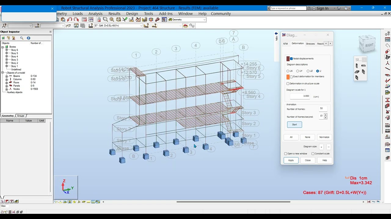 How to check modeling Drift. Robot structural analysis