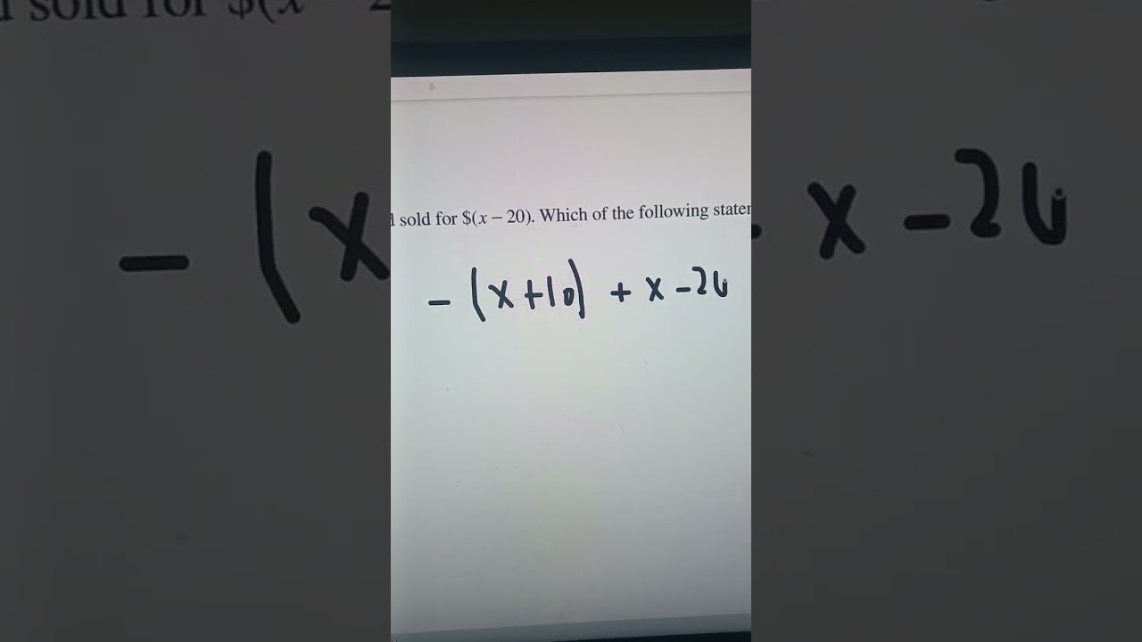 Solving Mathematics Financial Problems, Math Practice Problem
