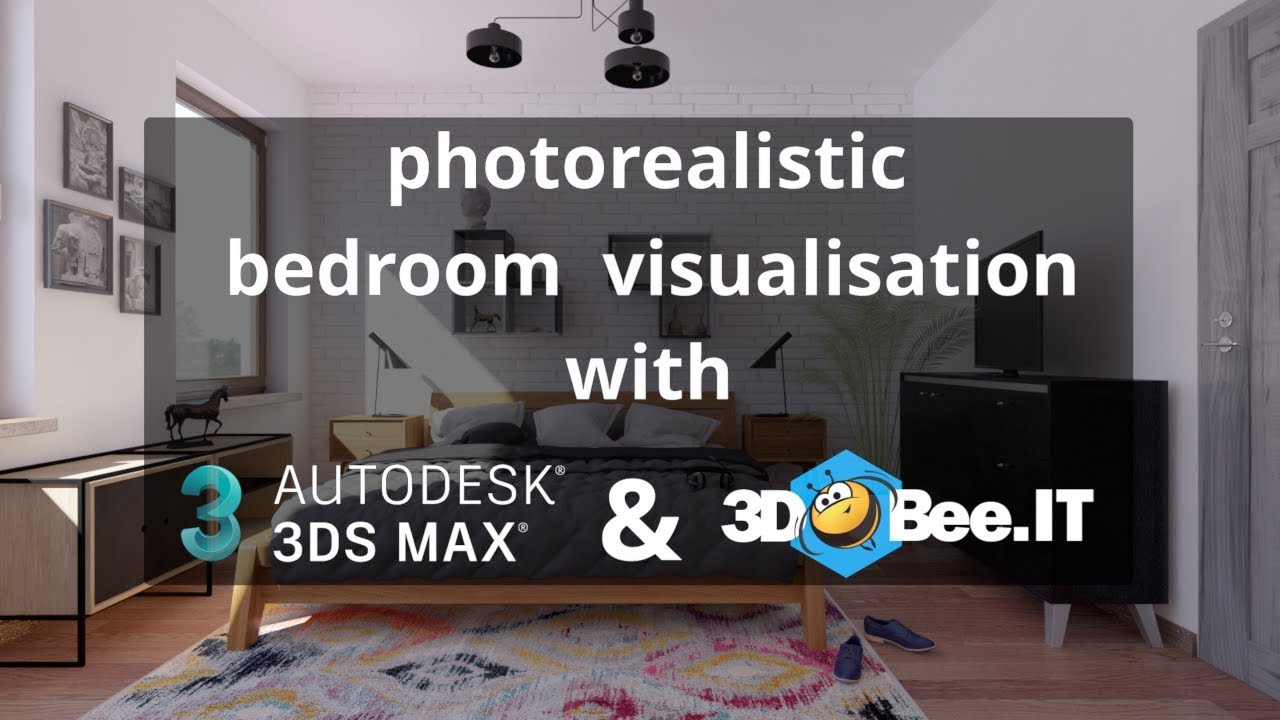 Photorealistic bedroom visualization created in 30m using 3ds Max + Vray + 3DBee
