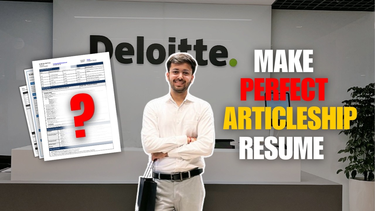 How to Make Perfect CA Articleship Resume | 100% Relevant for Big 4s | Common Errors | #articleship