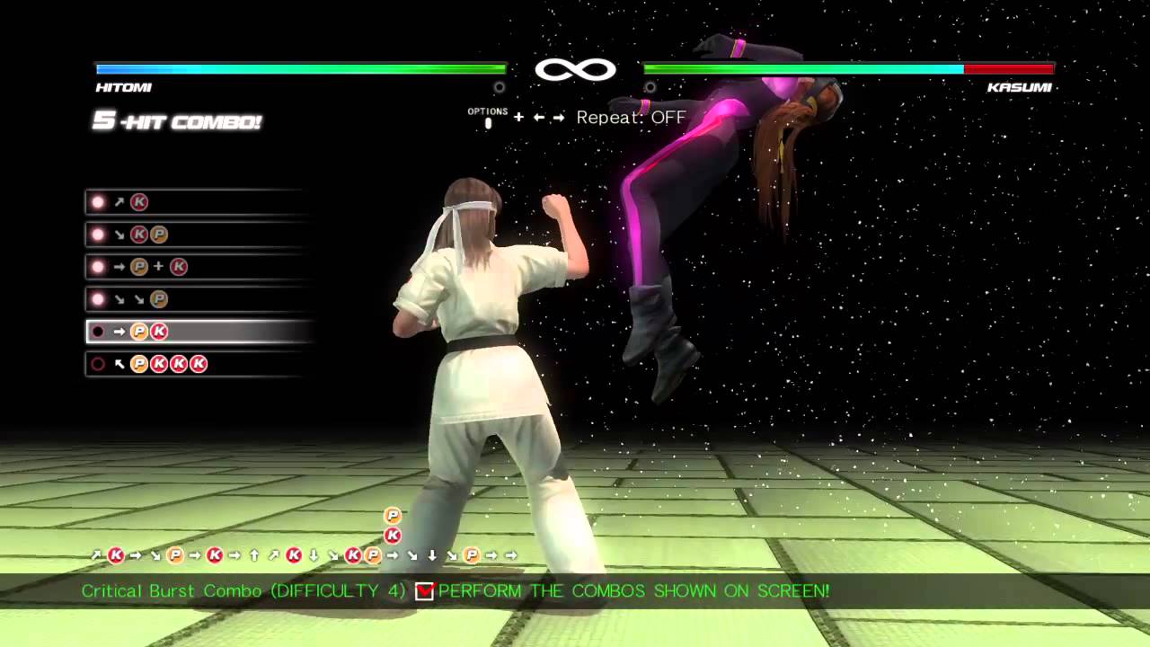 DEAD OR ALIVE 5 Last Round Hitomi combo challenge