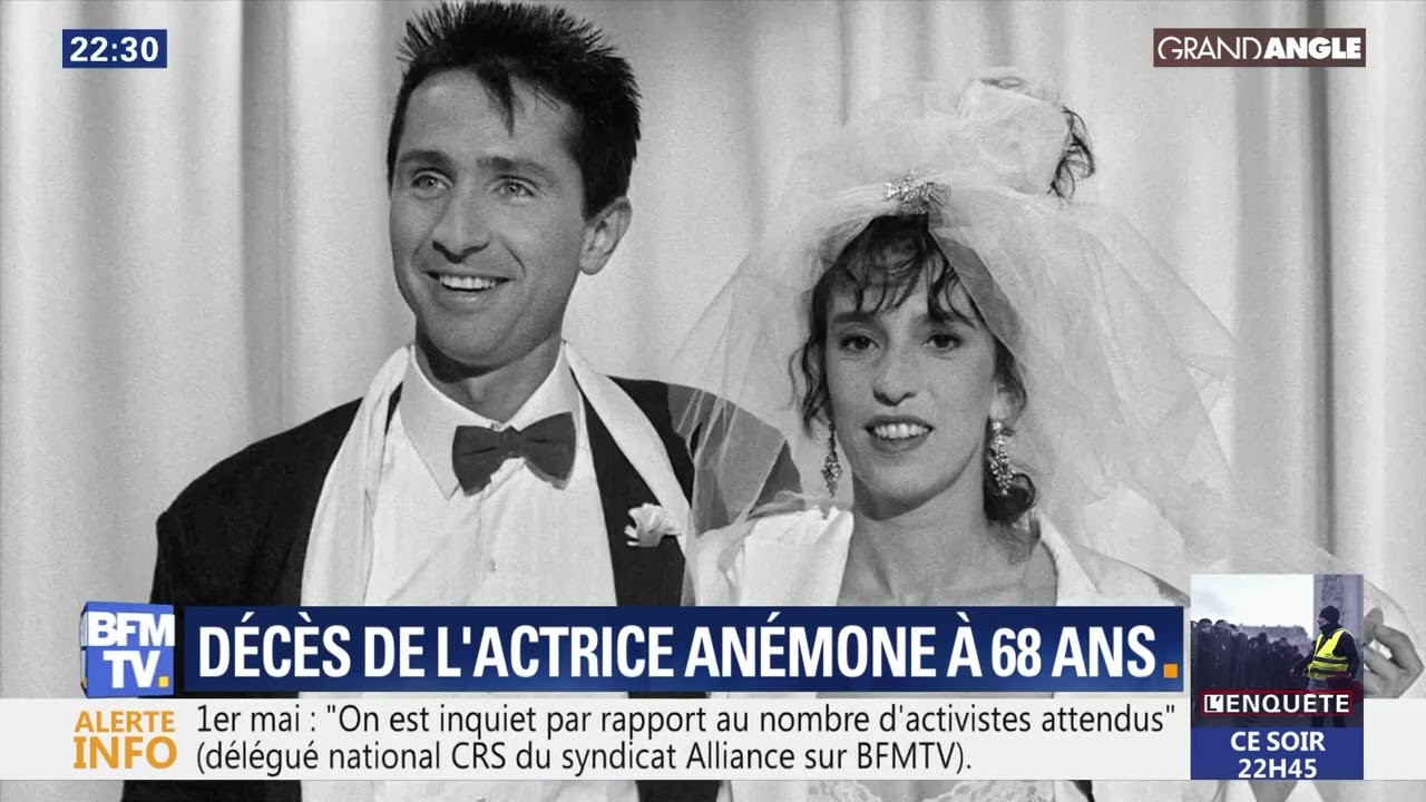 Annonce décès de l'actrice Anémone sur BFMTV