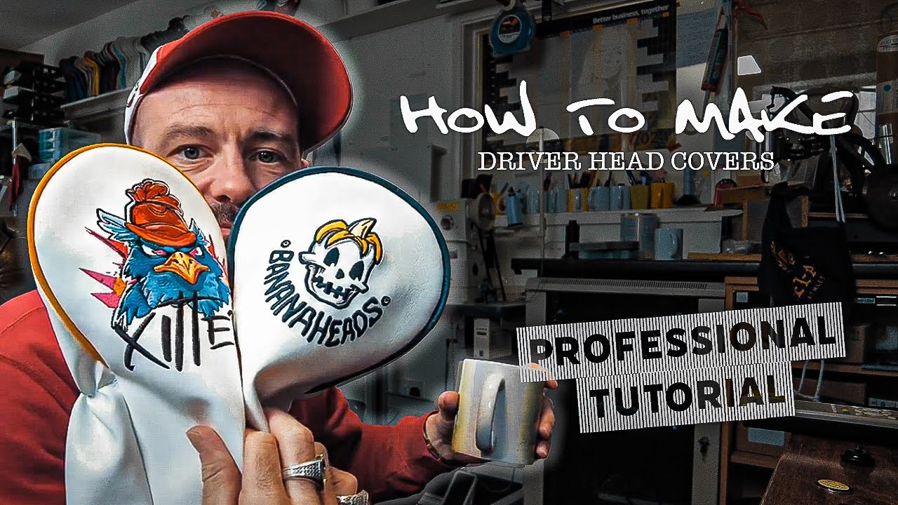 EASY How To Make a Golf Driver HEAD COVER Embroidered, Slip On, Faux Leather | Professional TUTORIAL