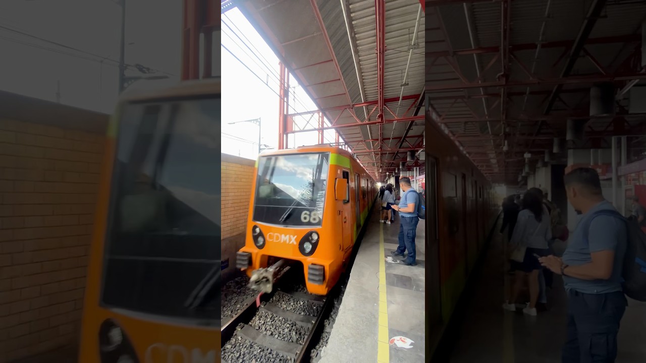 FE-07 entrando a la estaci&oacute;n Santa Marta de la L&iacute;nea A del Metro de la CDMX.