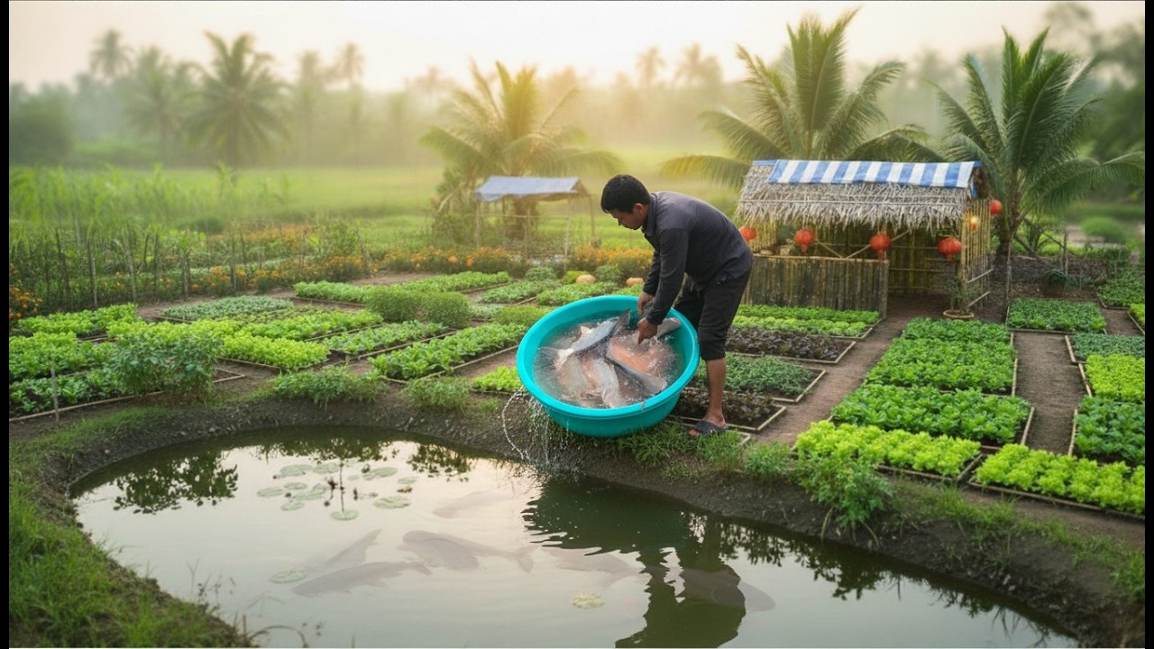 Another bountiful day | Catching fish in the pond and tending the vegetable garden