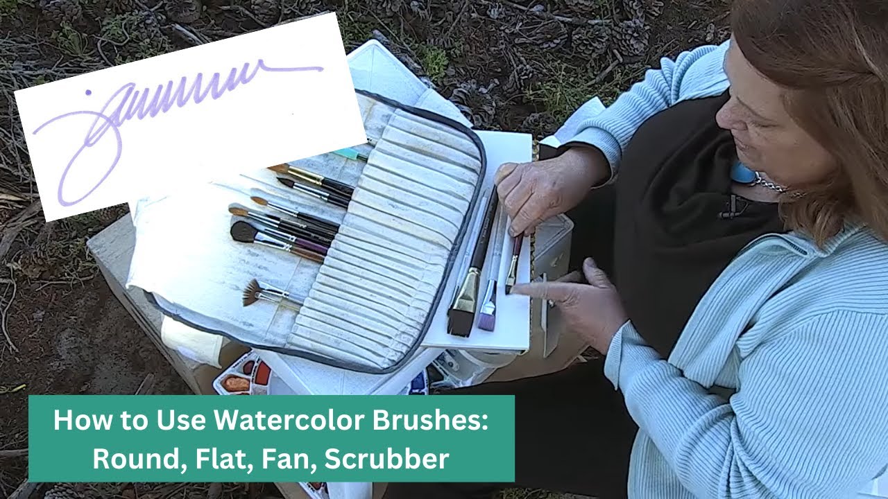 How to Use Watercolor Brushes: Round, Flat, Fan, Scrubber