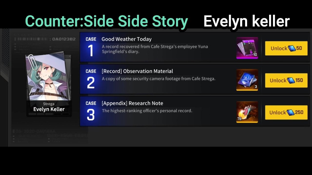 COUNTER : SIDE | Counter Case : Evelyn keller