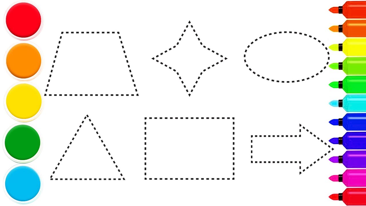 How to draw simple 2d geometric shapes | step by step